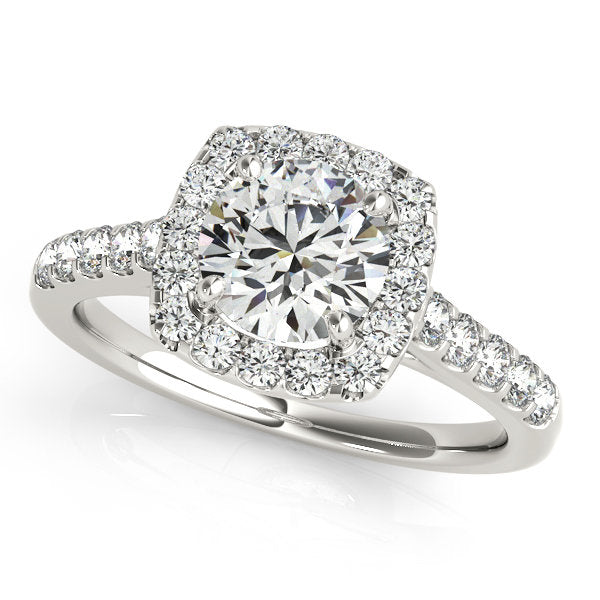 1.02 ct. Round Halo Natural Diamond Engagement Ring