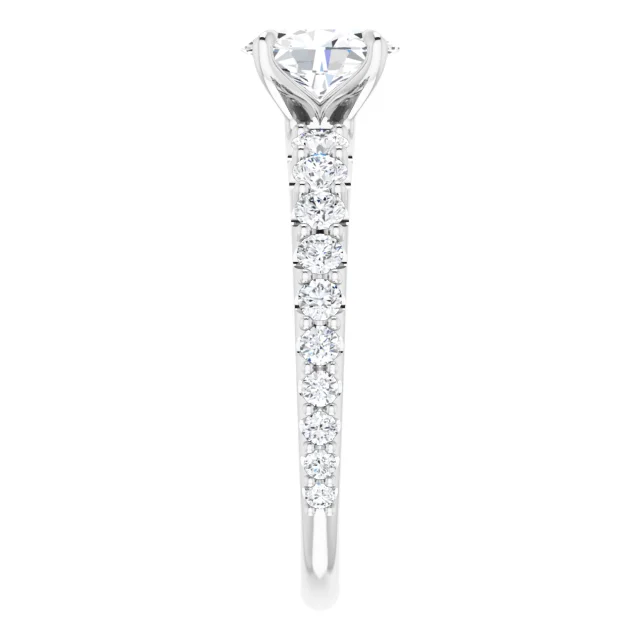 1.50 ct. Oval Moissanite & Diamond Engagement Ring