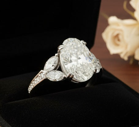 7.15 ct. D/VS1 Oval Lab-Grown Diamond Engagement Ring