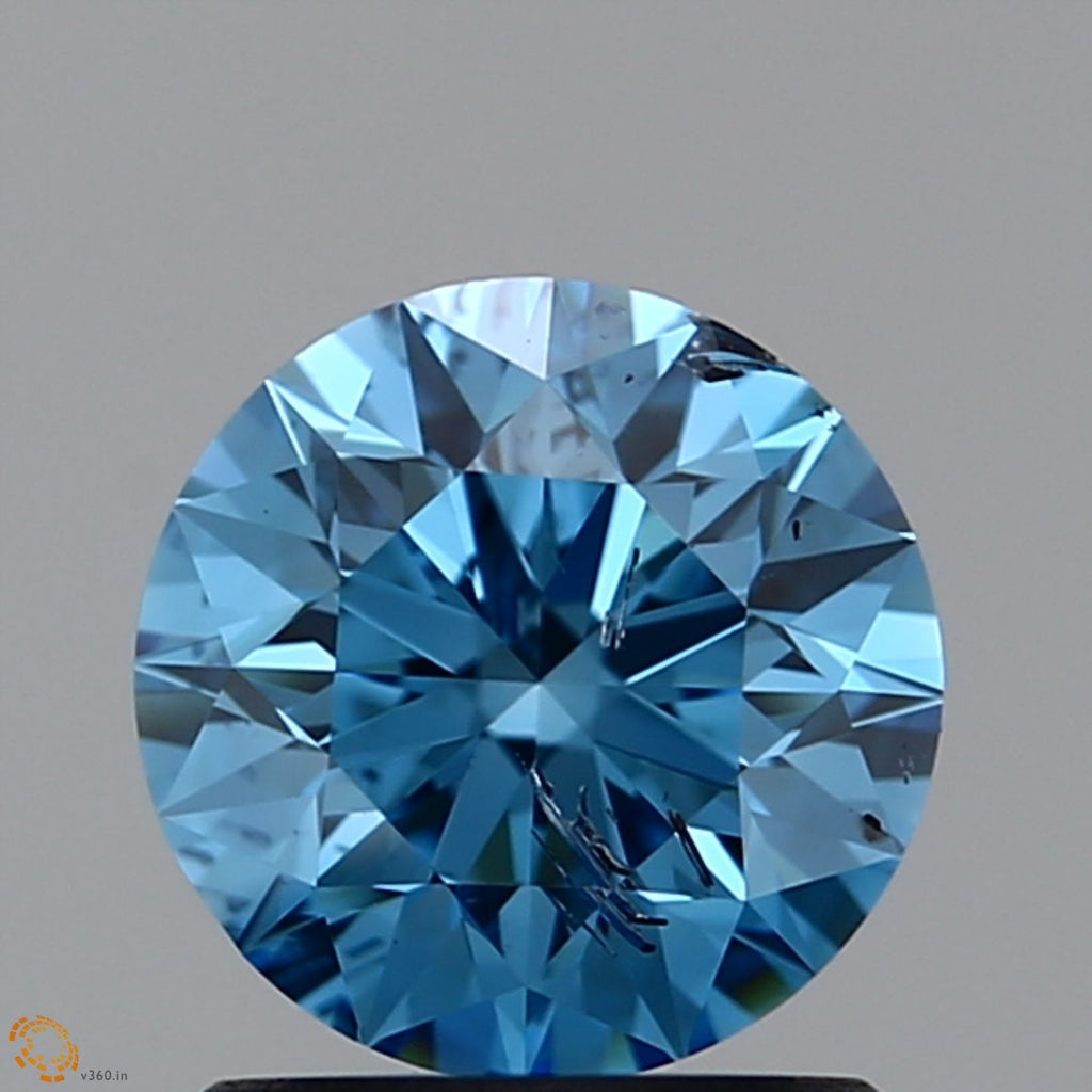 1.12 ct. Fancy Vivid Greenish Blue/I1 Round Lab Grown Diamond prod_6601533cce164f0da3043d61879a6d17