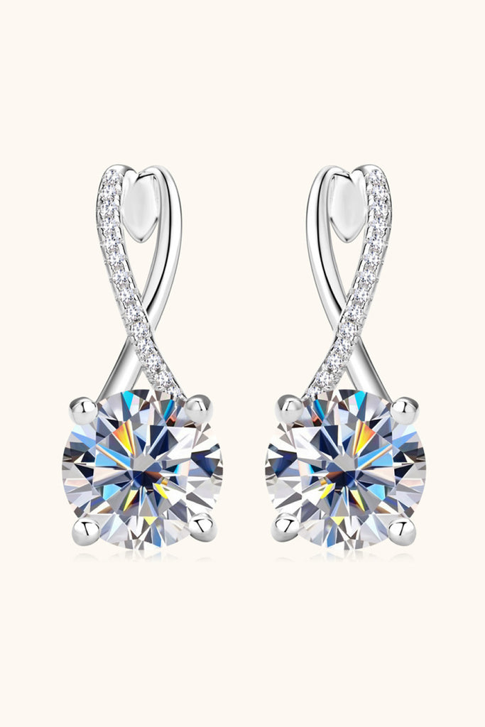 4 Carat Moissanite 925 Sterling Silver Earrings