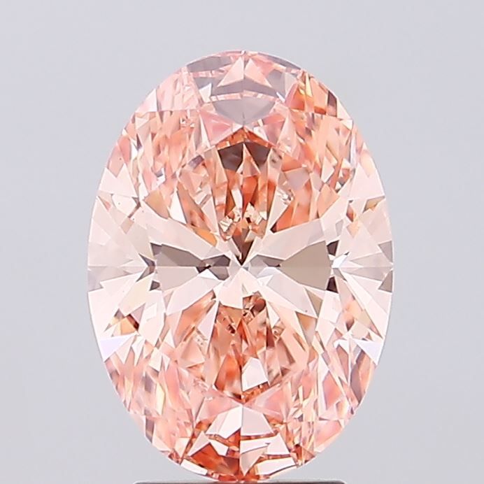 3.55 ct. Fancy Vivid Orangey Pink/VVS2 Oval Lab Grown Diamond prod_bb36b0ca3665474a88ac34ae5c80178d