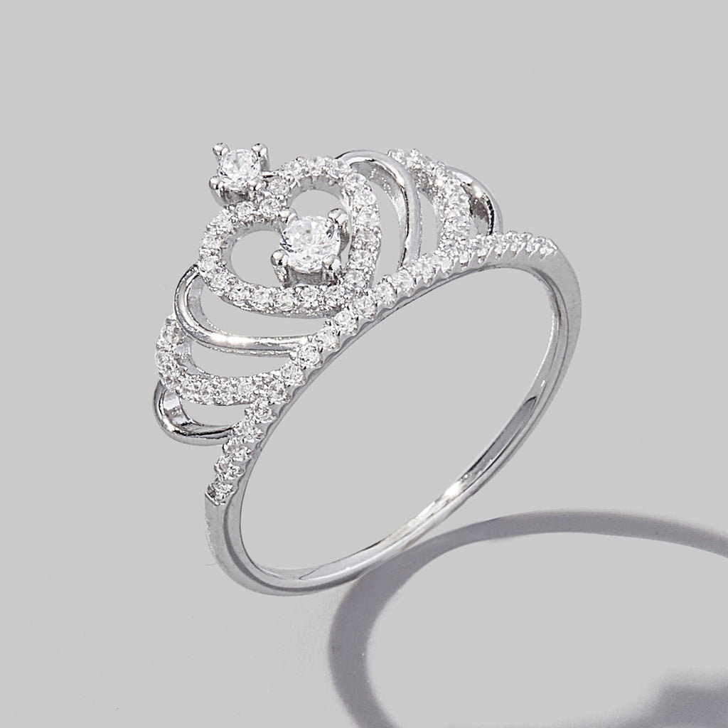 Crown Shape Zircon 925 Sterling Silver Ring