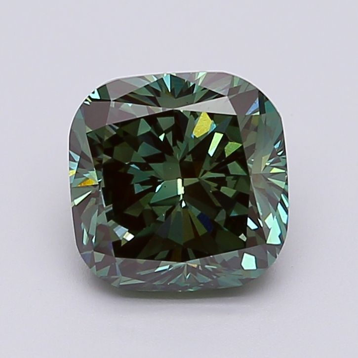 3.30 ct. Fancy Deep Blueish Green/VS2 Cushion Lab Grown Diamond prod_e45f5991474b49c2a67f74a821531c11