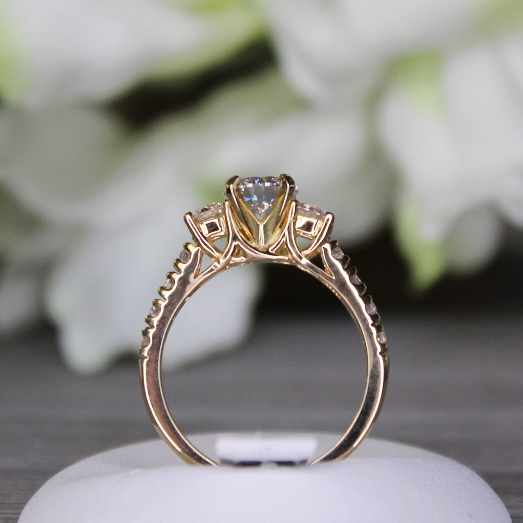 1.50 ct. Three-Stone Lab-Grown Diamond Engagement Ring