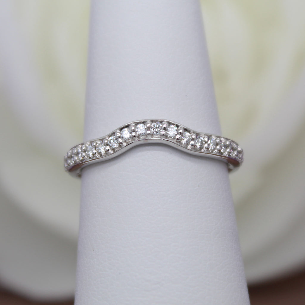 Kalila Contour Diamond Wedding Band - 18k White Gold