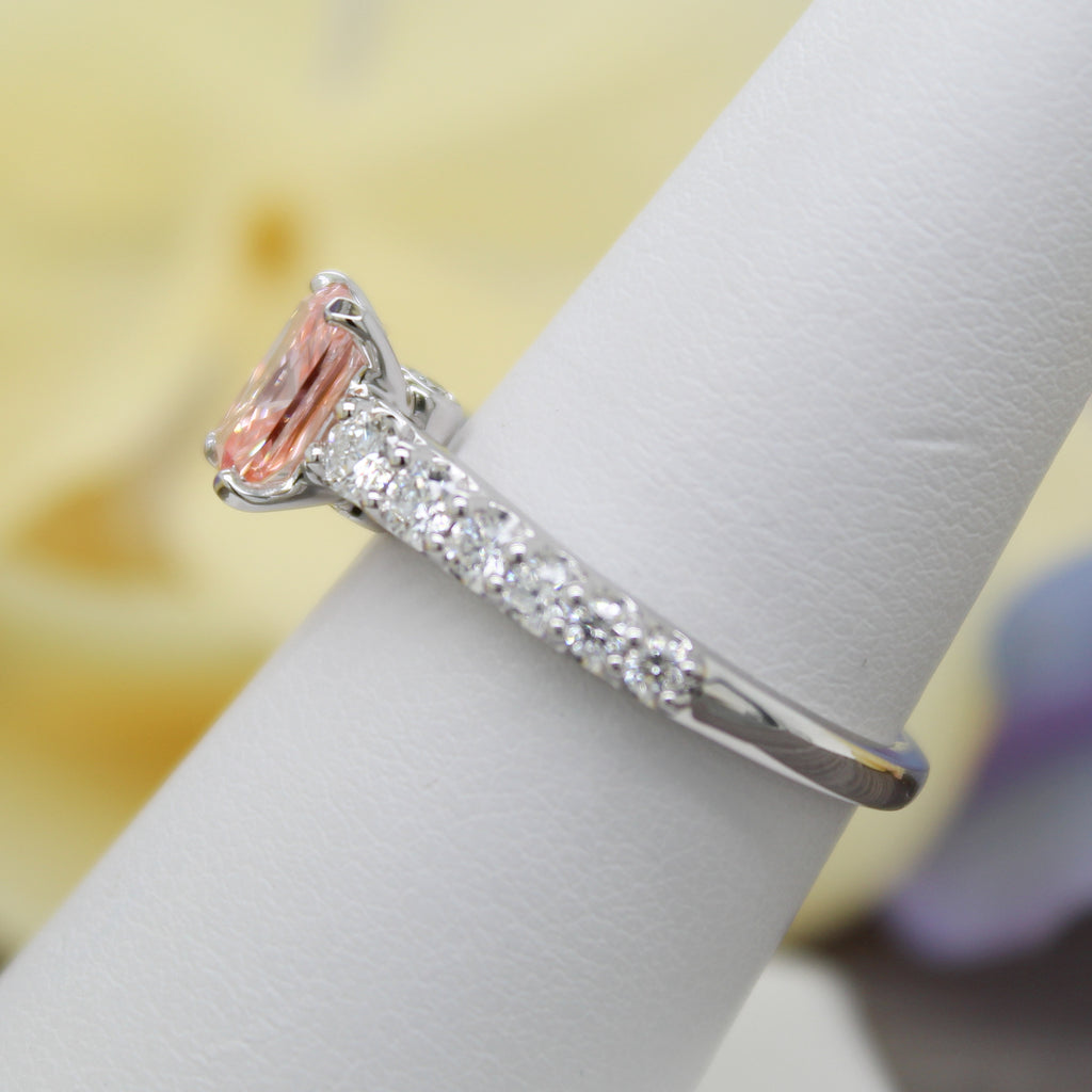 1.61 ct. Fancy Pink Radiant Lab Grown Diamond Ring