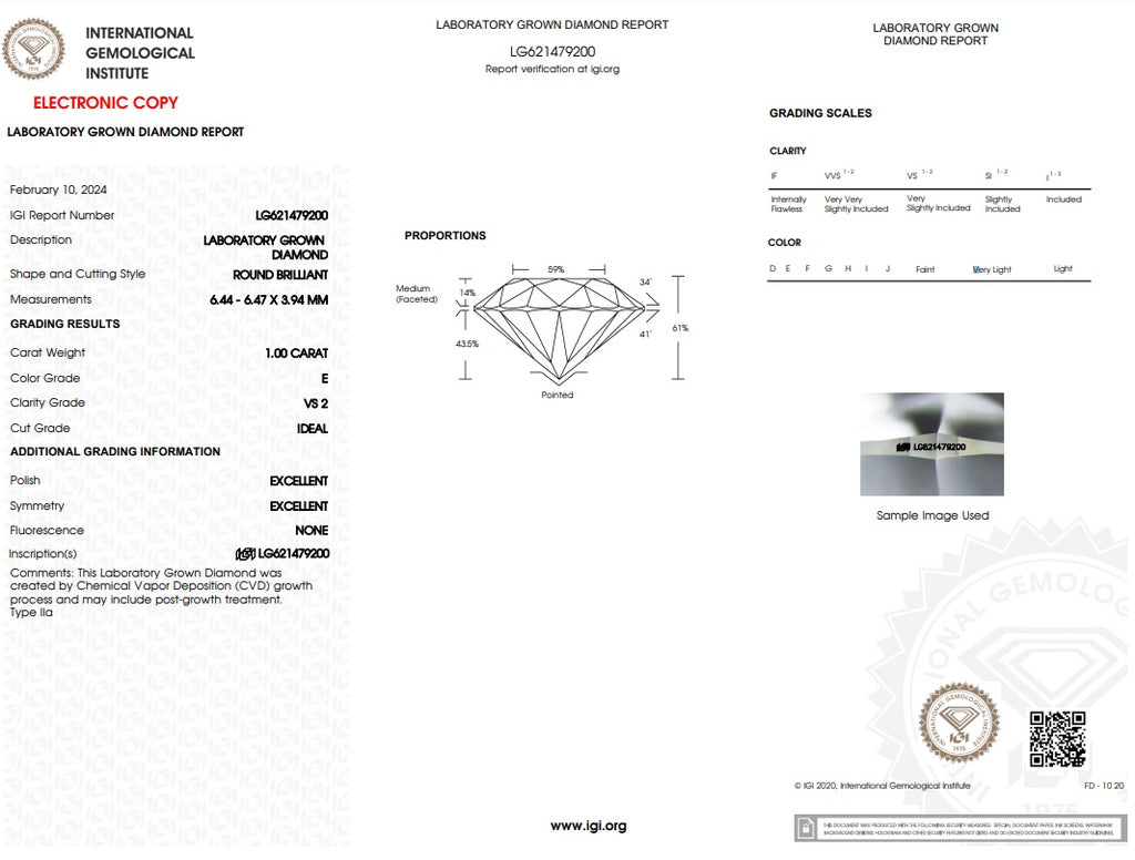 1.26 ct. E/VS2 Lab-Grown Diamond Engagement Ring