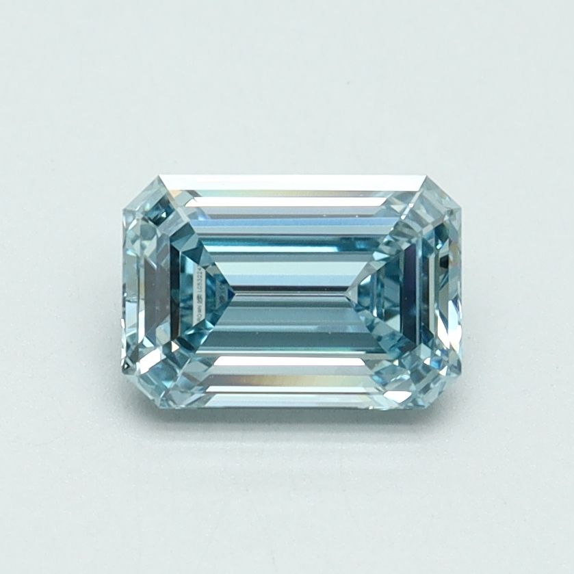 0.91 ct. Fancy Intense Greenish Blue/VVS2 Emerald Lab Grown Diamond prod_80aa9e4f4b6647c09ee48f7d194e40fc