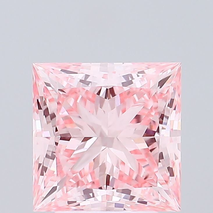 3.17 ct. Fancy Vivid Pink/VVS2 Princess Lab Grown Diamond prod_e9f921a9b59a4eb6b6ef796a55b006fd