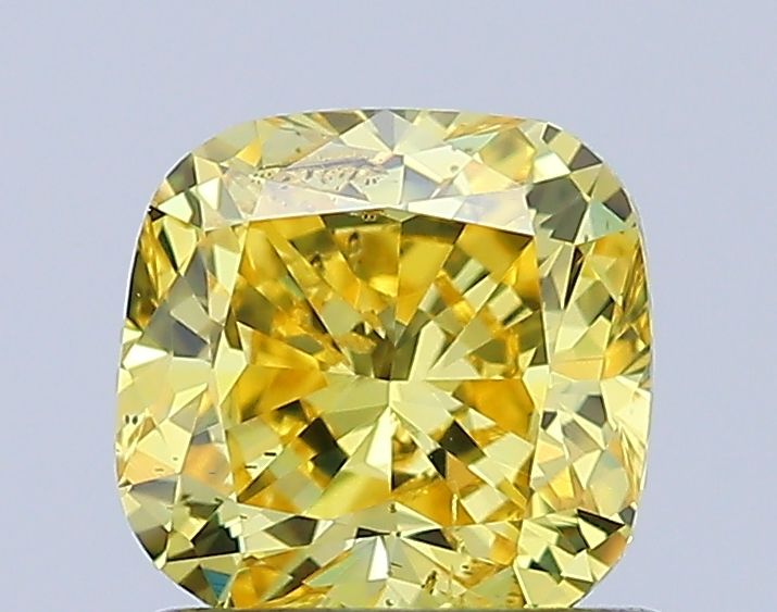 0.90 ct. Fancy Vivid Yellow/SI2 Cushion Lab Grown Diamond prod_f57033bfea164eddb461041764d920f7