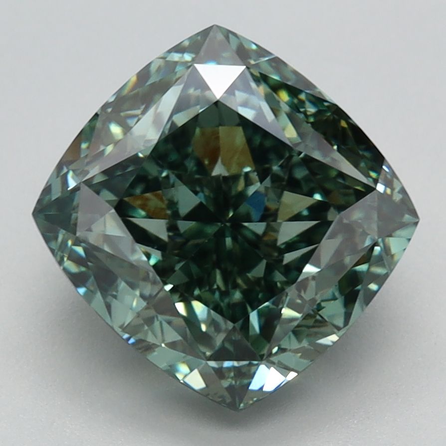 3.54 ct. Fancy Vivid Green/VS1 Cushion Lab Grown Diamond prod_f05997b4faf345c6aa84ab3c9514d079