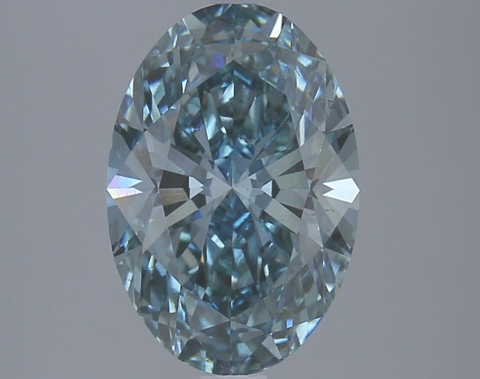 3.55 ct. Fancy Vivid Green Blue/SI1 Oval Lab Grown Diamond prod_ebf16264741e48d4be4a53428c457122