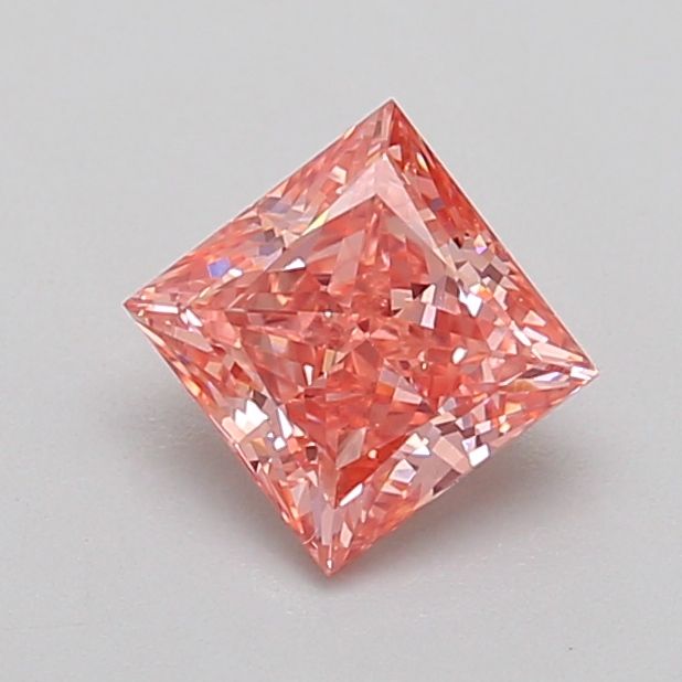 0.88 ct. Fancy Vivid Orangey Pink/VS2 Princess Lab Grown Diamond prod_e40679c2e11b4c42a1b909f80674f110