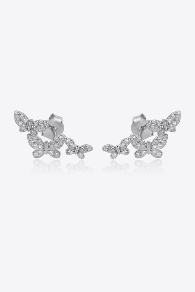 Zircon Butterfly 925 Sterling Silver Earrings