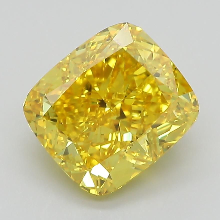 3.13 ct. Fancy Vivid Yellow/VVS2 Cushion Lab Grown Diamond prod_e95e49ba33ac4be1bdedc3551649308e