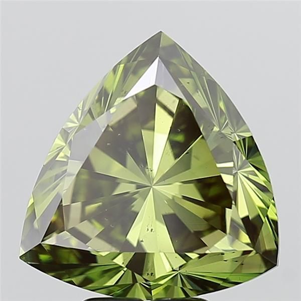 5.04 ct. Fancy Vivid Green/SI1 Trilliant Lab Grown Diamond