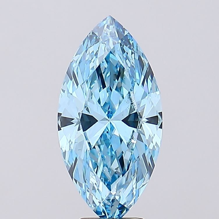 5.79 ct. Fancy Vivid Blue/VS2 Marquise Lab Grown Diamond