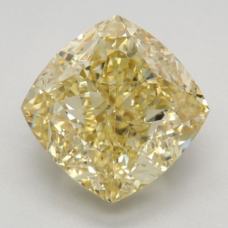 3.31 ct. Fancy Intense Yellow/VS1 Cushion Lab Grown Diamond