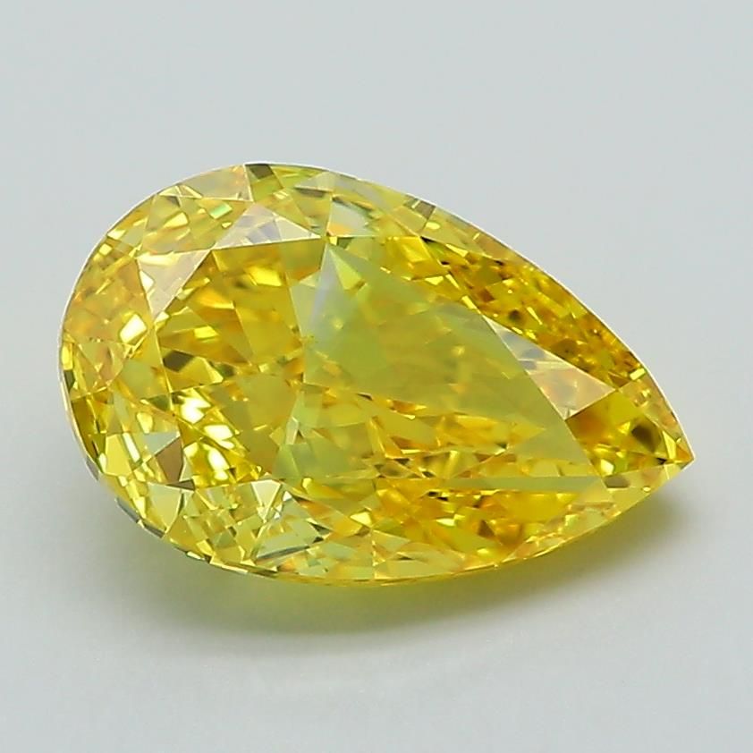 2.15 ct. Fancy Vivid Yellow/VVS2 Pear Lab Grown Diamond