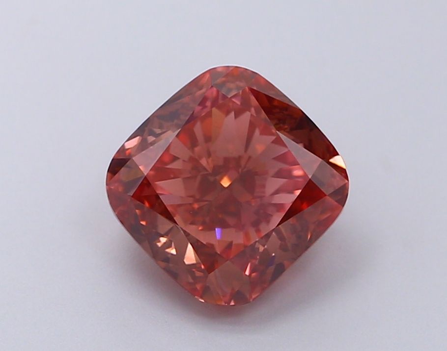 3.31 ct. Fancy Vivid Brownish Pink/VVS2 Cushion Lab Grown Diamond