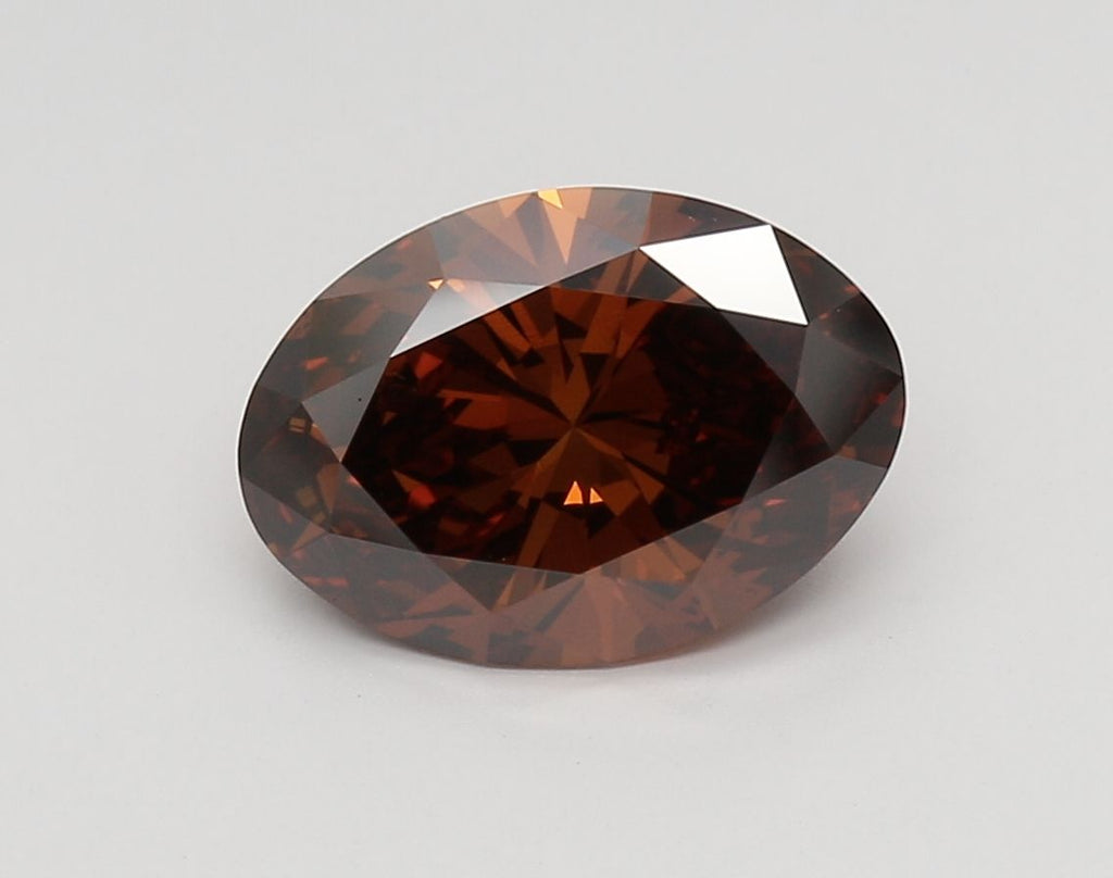 2.90 ct. Fancy Vivid Brownish Orange/SI1 Oval Lab Grown Diamond