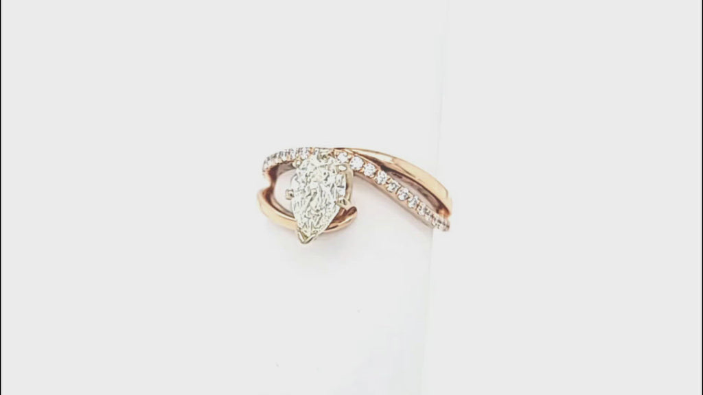 84867 - Rose Gold Pear Diamond Engagement Ring Video
