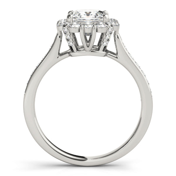 50588 - Princess Halo Natural Diamond Engagement Ring