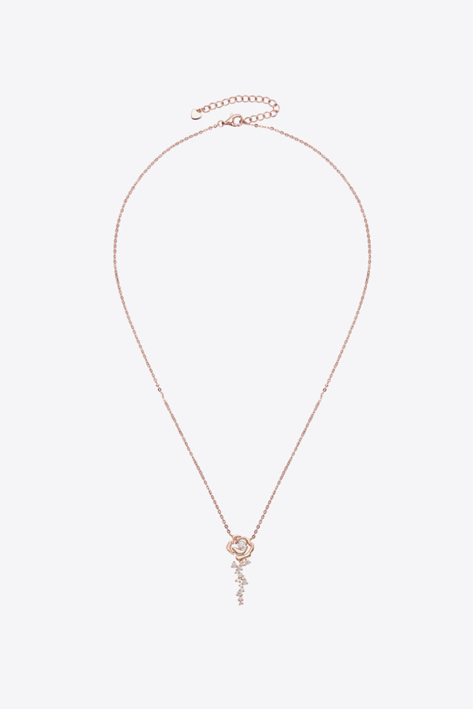 925 Sterling Silver 18K Rose Gold-Plated Pendant Necklace