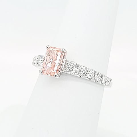 1.61 ct. Fancy Pink Radiant Lab Grown Diamond Ring | Mikado Diamonds