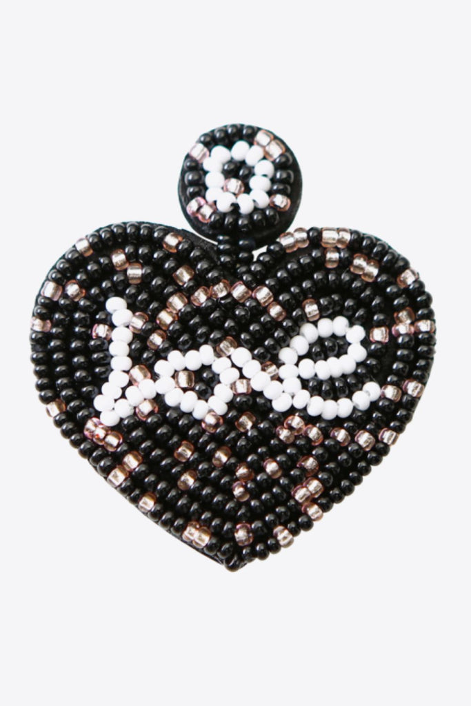 LOVE Beaded Heart Earrings