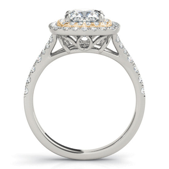 1.10 ct. Cushion Double Halo Moissanite & Diamond Engagement Ring