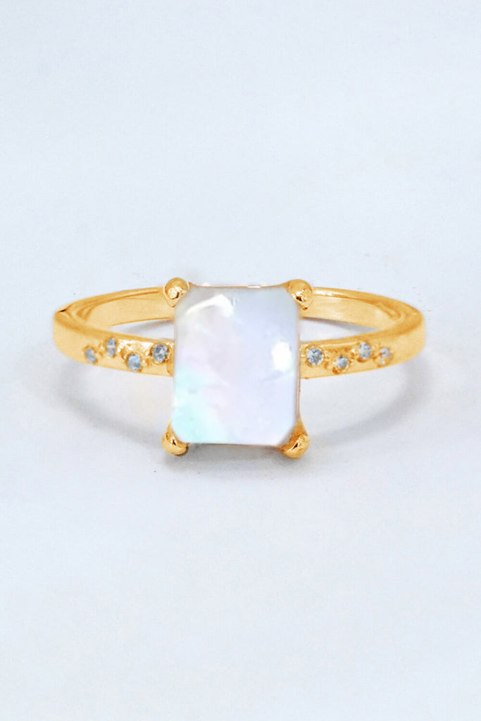 Square Moonstone Ring