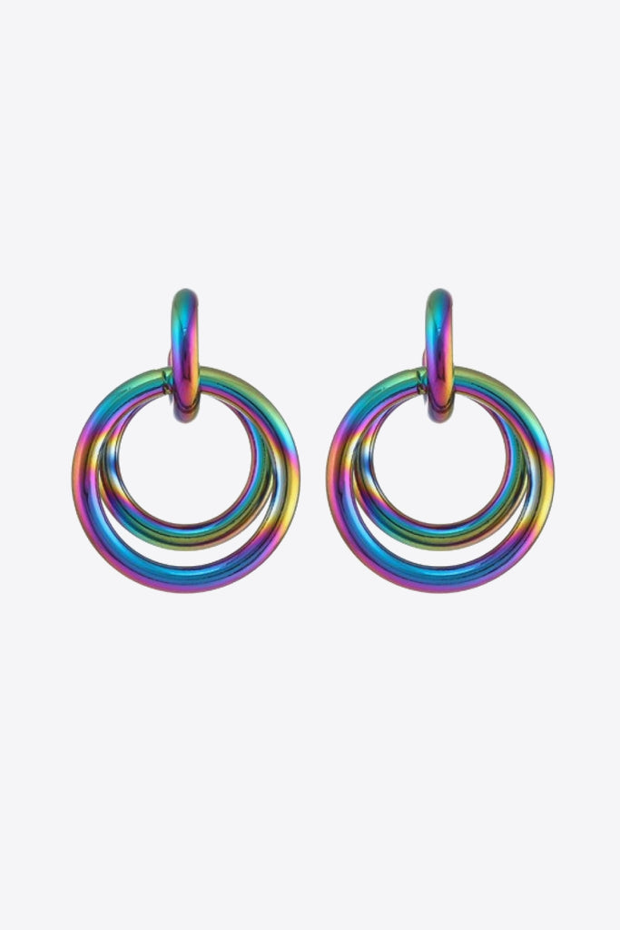 Multicolored Double Hoop Earrings