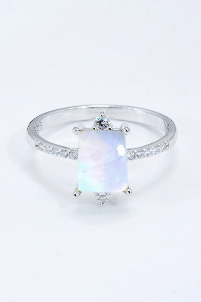 925 Sterling Silver Square Moonstone Ring