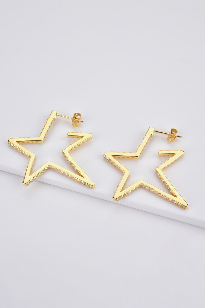 Zircon Star 925 Sterling Silver Earrings