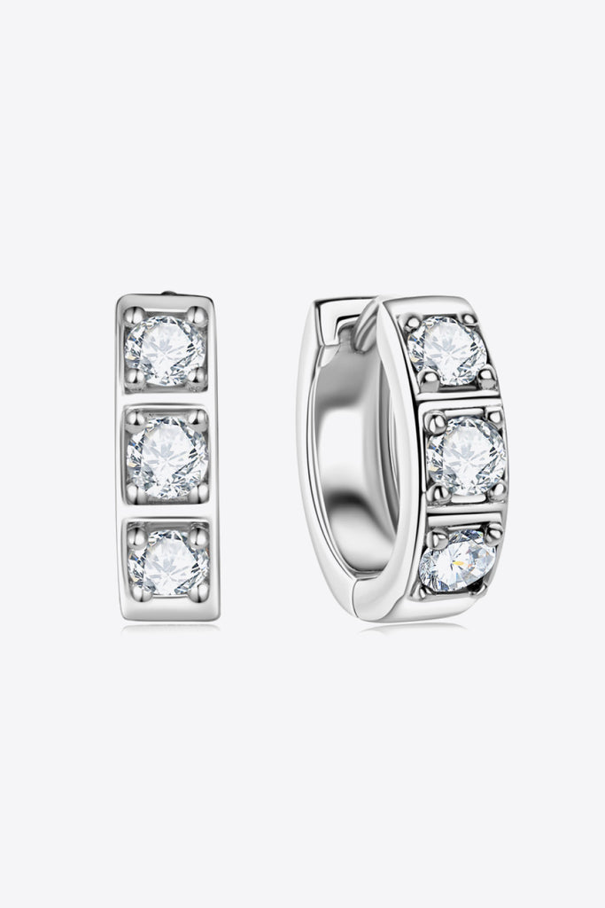 Inlaid Moissanite Huggie Earrings