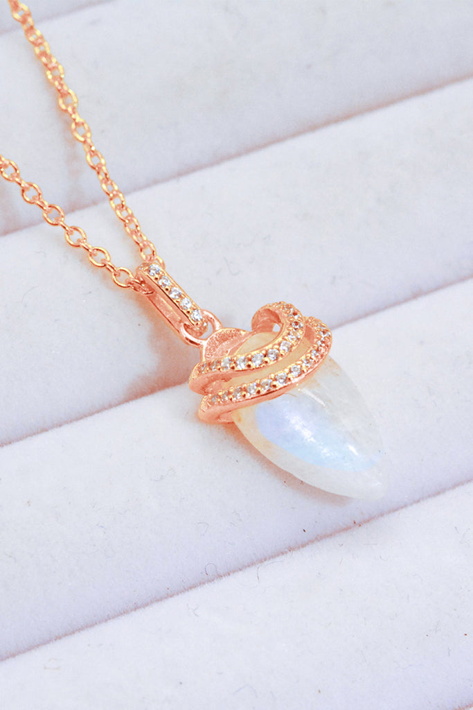 18K Gold-Plated Moonstone Pendant Necklace