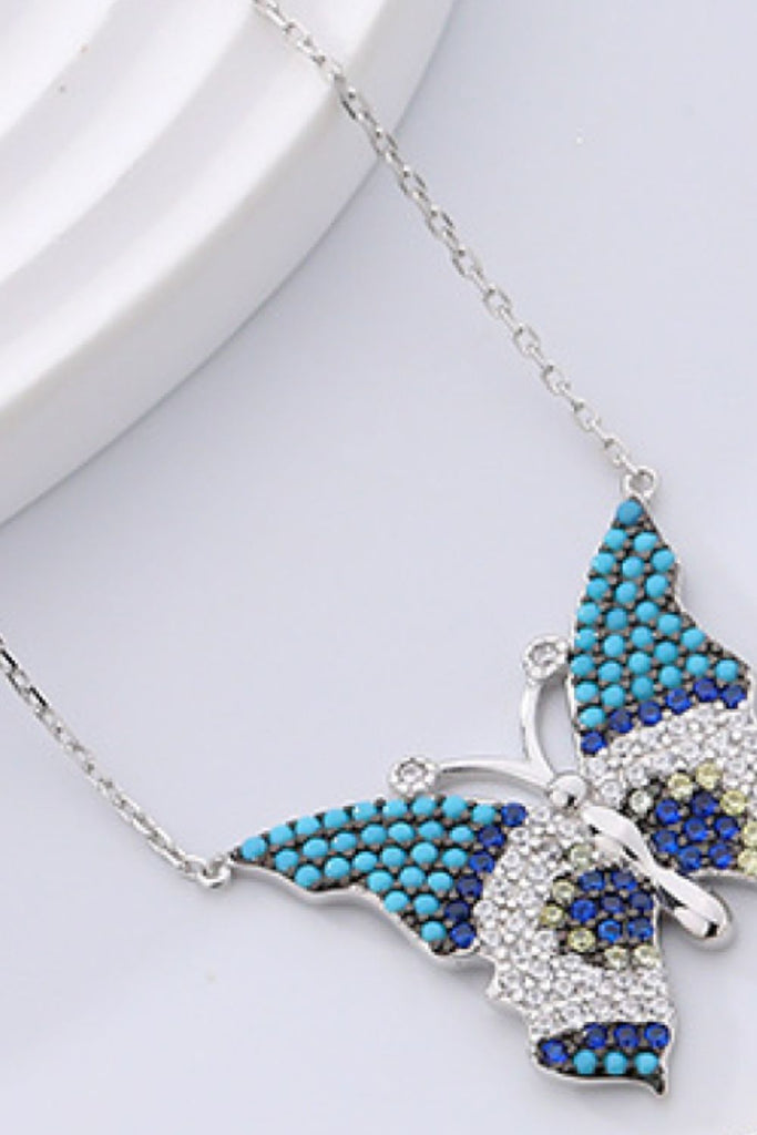 Butterfly Pendant Zircon Necklace