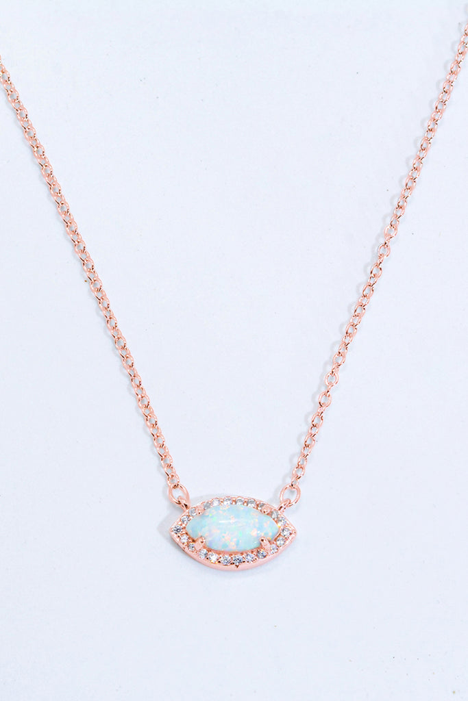 18k Rose Gold-Plated Opal Pendant Necklace