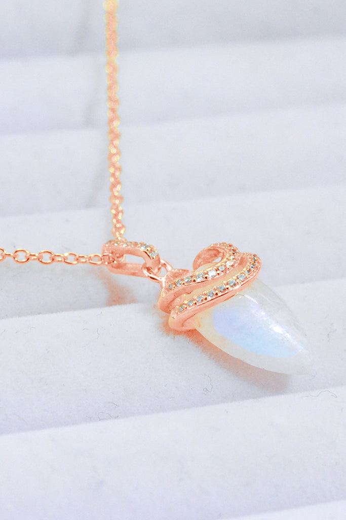 18K Gold-Plated Moonstone Pendant Necklace