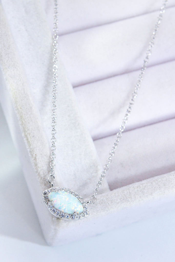 18k Rose Gold-Plated Opal Pendant Necklace