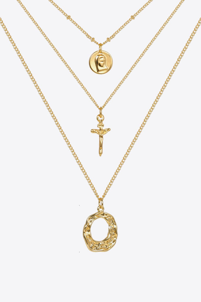 3-Piece 18K Gold-Plated Pendant Necklace