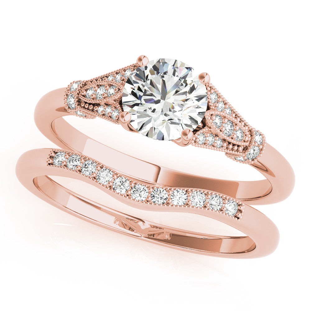 Marianne Engagement Ring 14K White Gold Round Lab Grown Mikado Diamonds