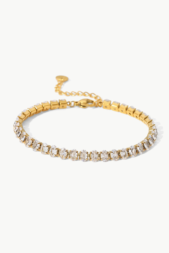 Inlaid Zircon 18K Gold Plated Bracelet