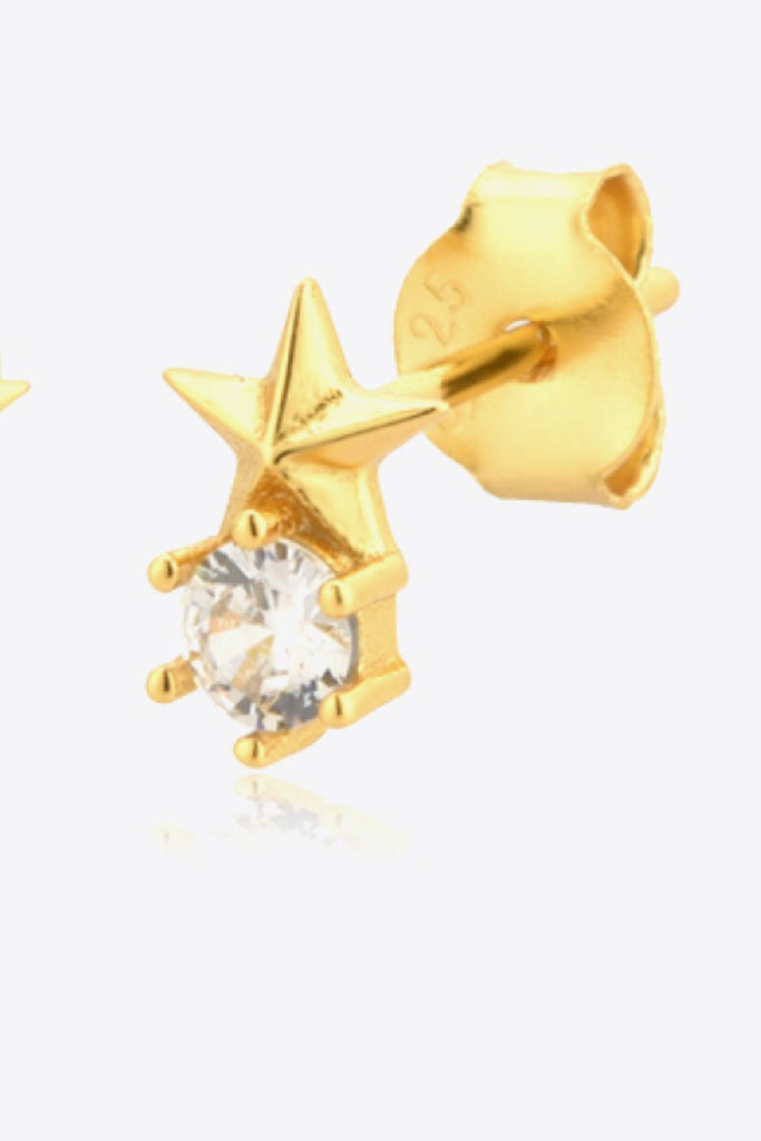 Zircon Star Stud Earrings