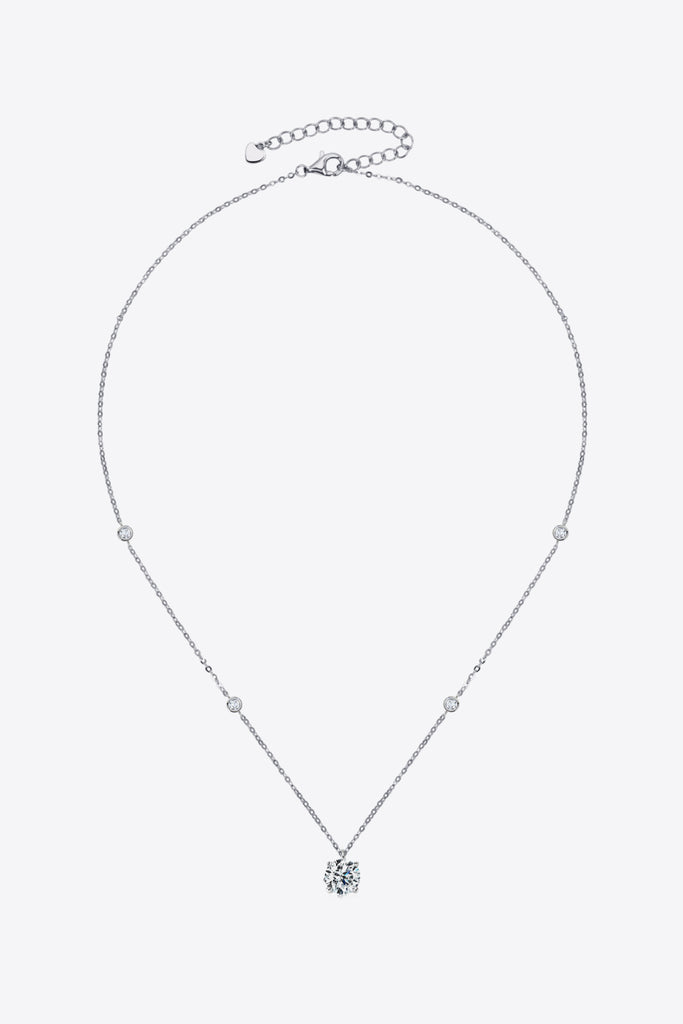 2 Carat Moissanite 4-Prong 925 Sterling Silver Necklace