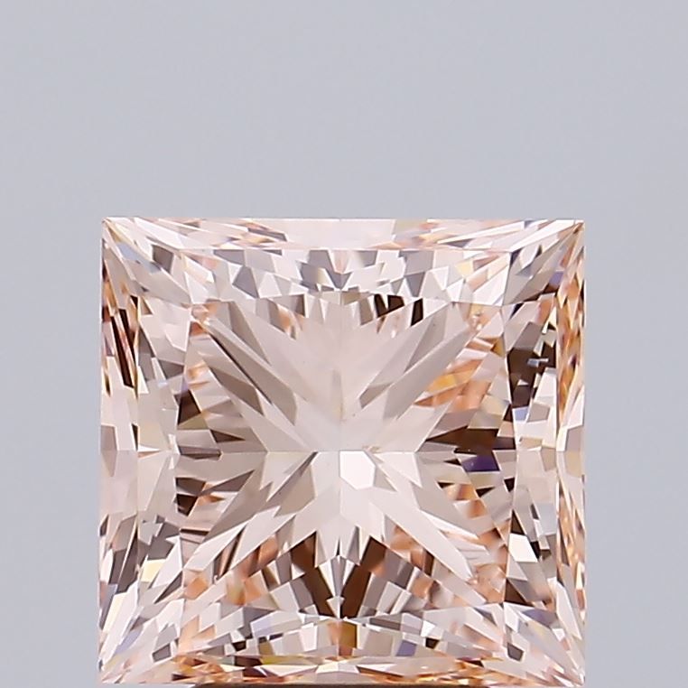 4.50 ct. Fancy Intense Orangey Pink/VS1 Princess Lab Grown Diamond