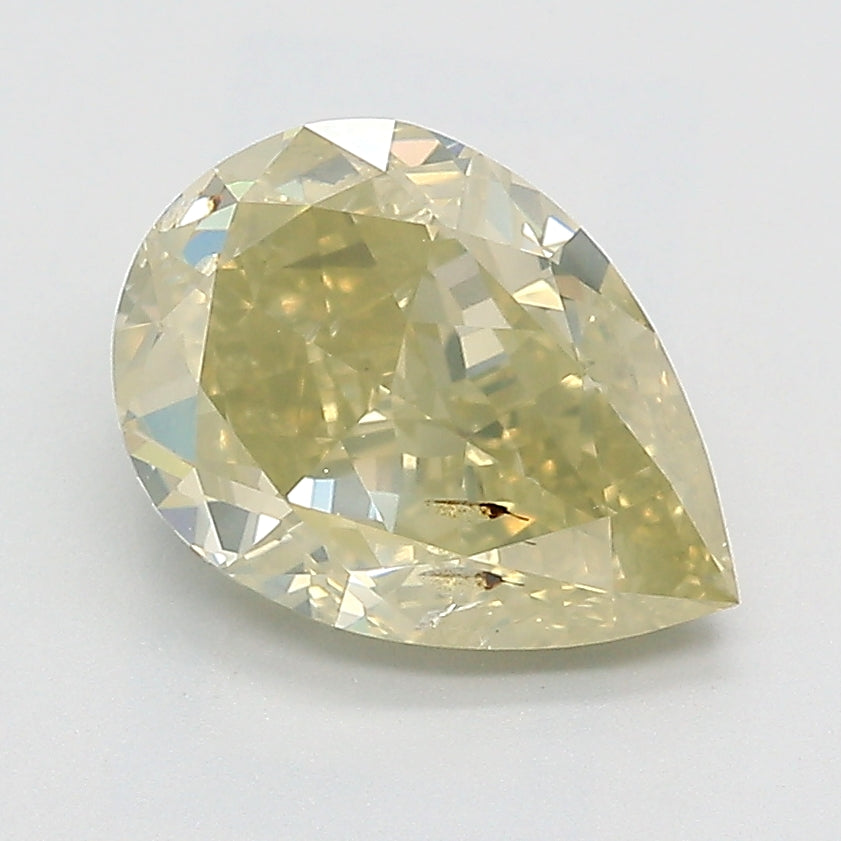 3.03 ct. Fancy Brownish Greenish Yellow/ Pear Diamond